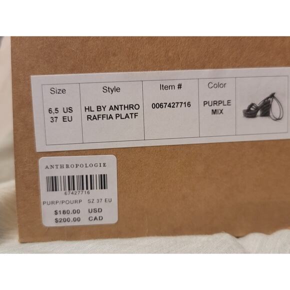 New Anthropologie Raffia Platform Heel - Size 6.5 - Picture 6 of 6